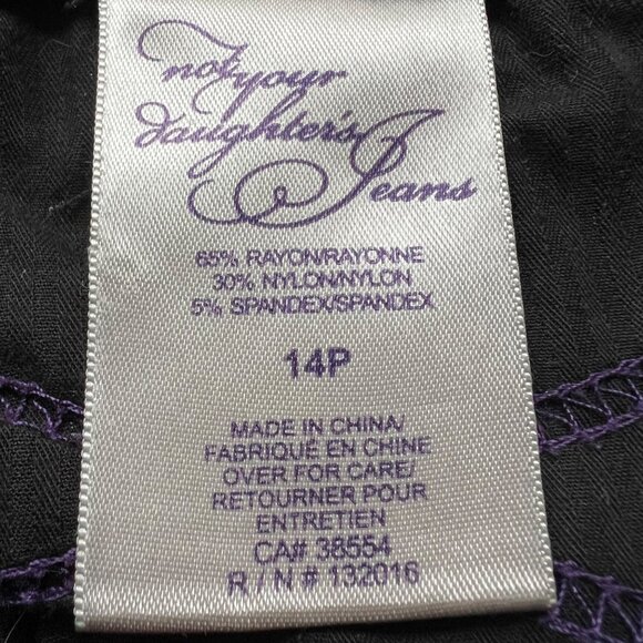 Not Your Daughters Jeans Size 14P Petite Black Stretch Mid Rise Straight Pants - Picture 5 of 15